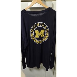 Pro edge michigan wolverines men's blue, long sleeve t shirt